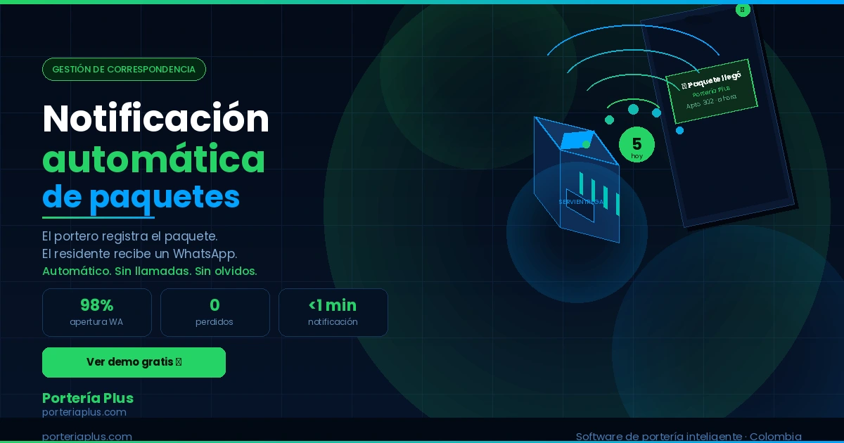 Notificación y registro de paquetes Portería Plus