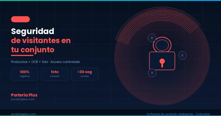 Seguridad de visitantes en conjunto residencial Colombia con lector OCR - Portería Plus